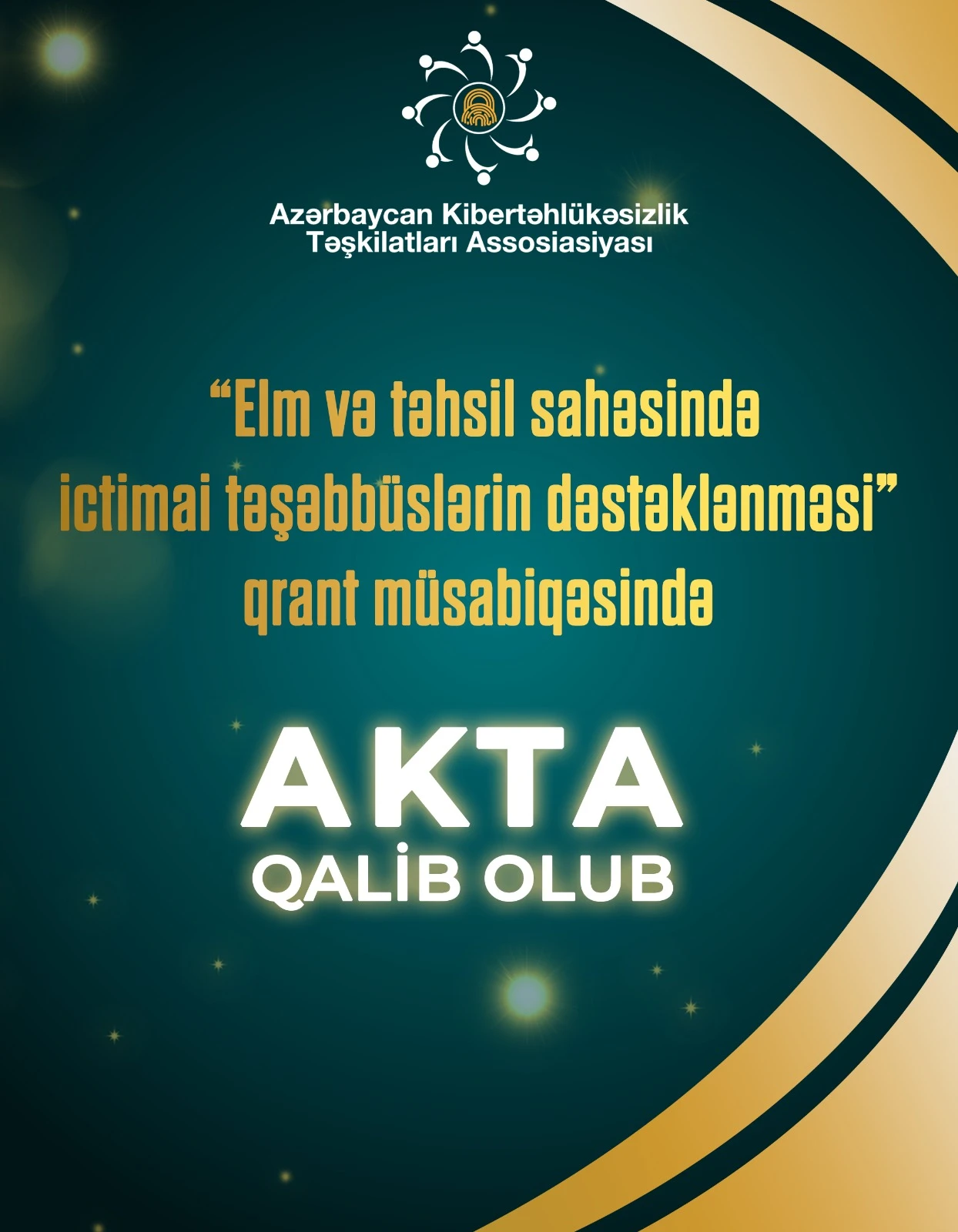 Azərbaycan Kibertəhlükəsizlik Təşkilatları Assosiasiyası “Elm və təhsil sahəsində ictimai təşəbbüslərin dəstəklənməsi” qrant müsabiqəsinin qalibi olub