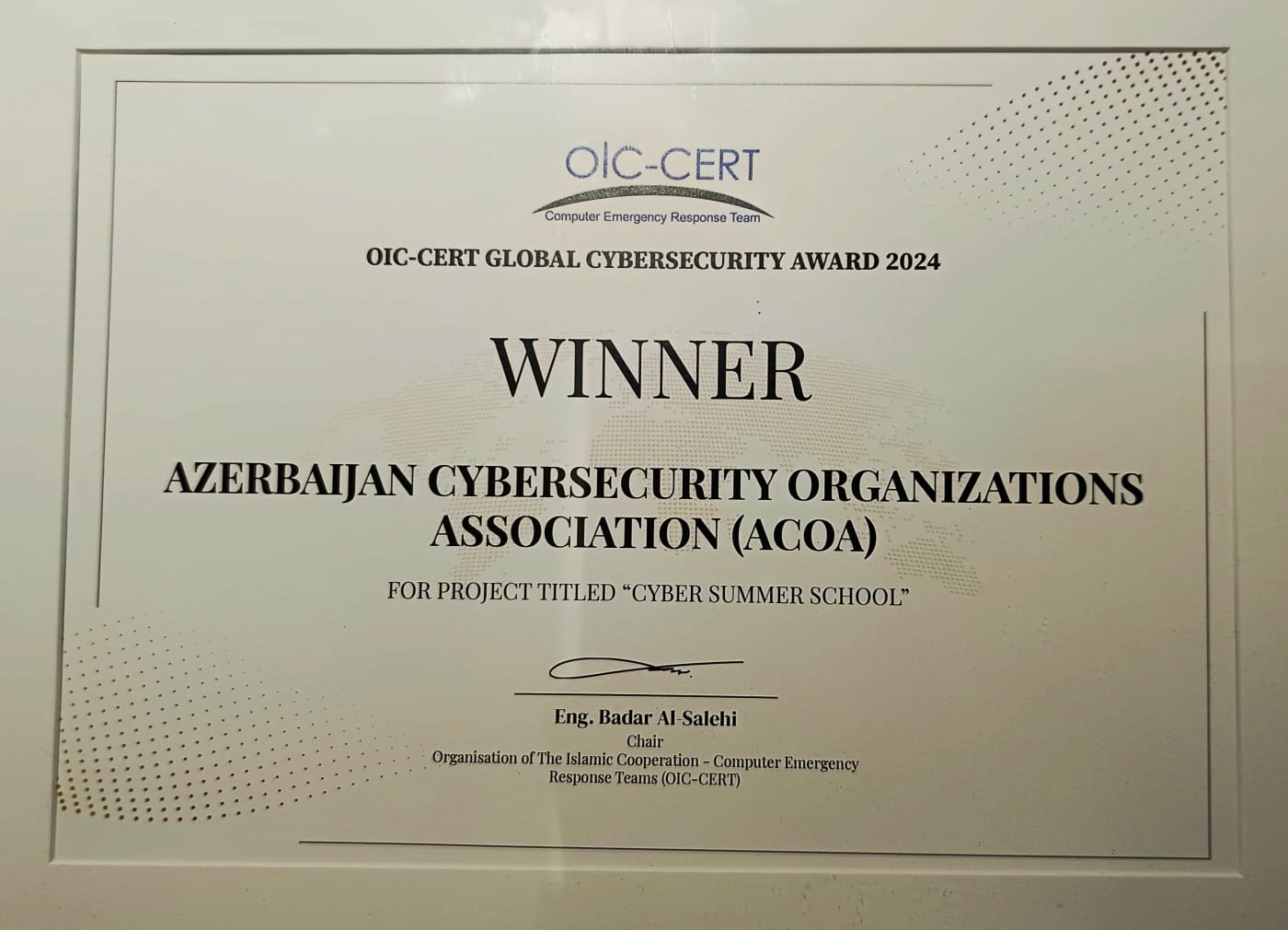ACOA received a global cybersecurity award - 3