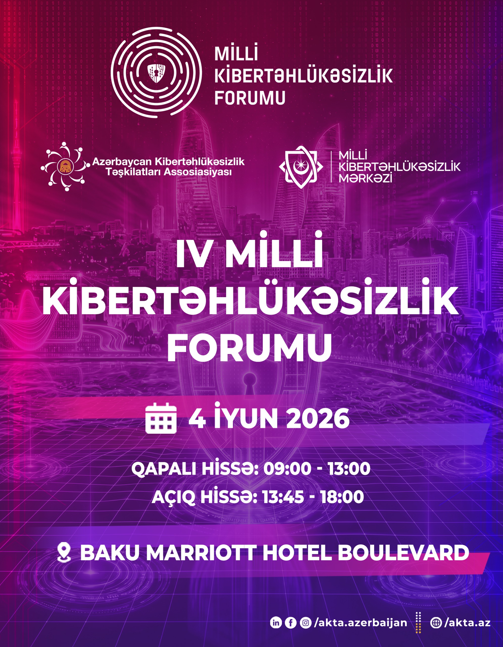 Bakıda “4-cü Milli Kibertəhlükəsizlik Forumu” keçiriləcək